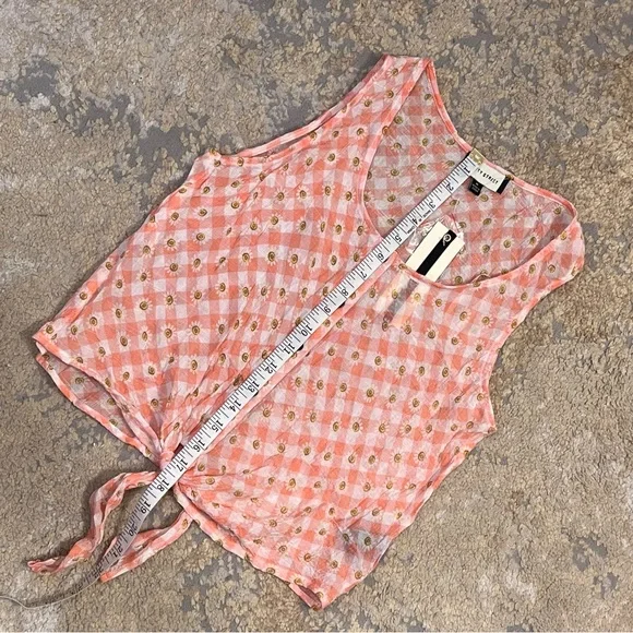 Fifty Street Sleeveless Button Down Tunic, Tied Front, Size Medium NWT - Picture 5 of 11